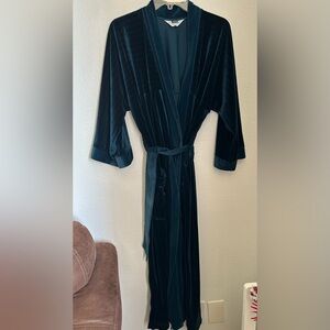 Vtg Christian Dior Monsieur Robe One Size Womens Blue Lounge Sleep Casual Bath